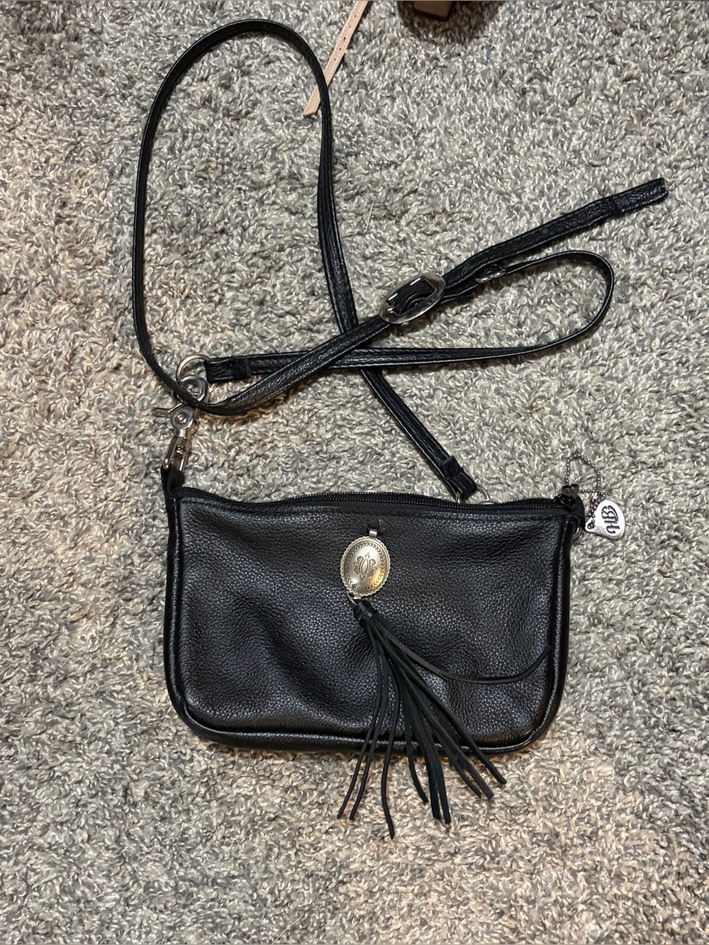 Western 100% leather fringe festival bag